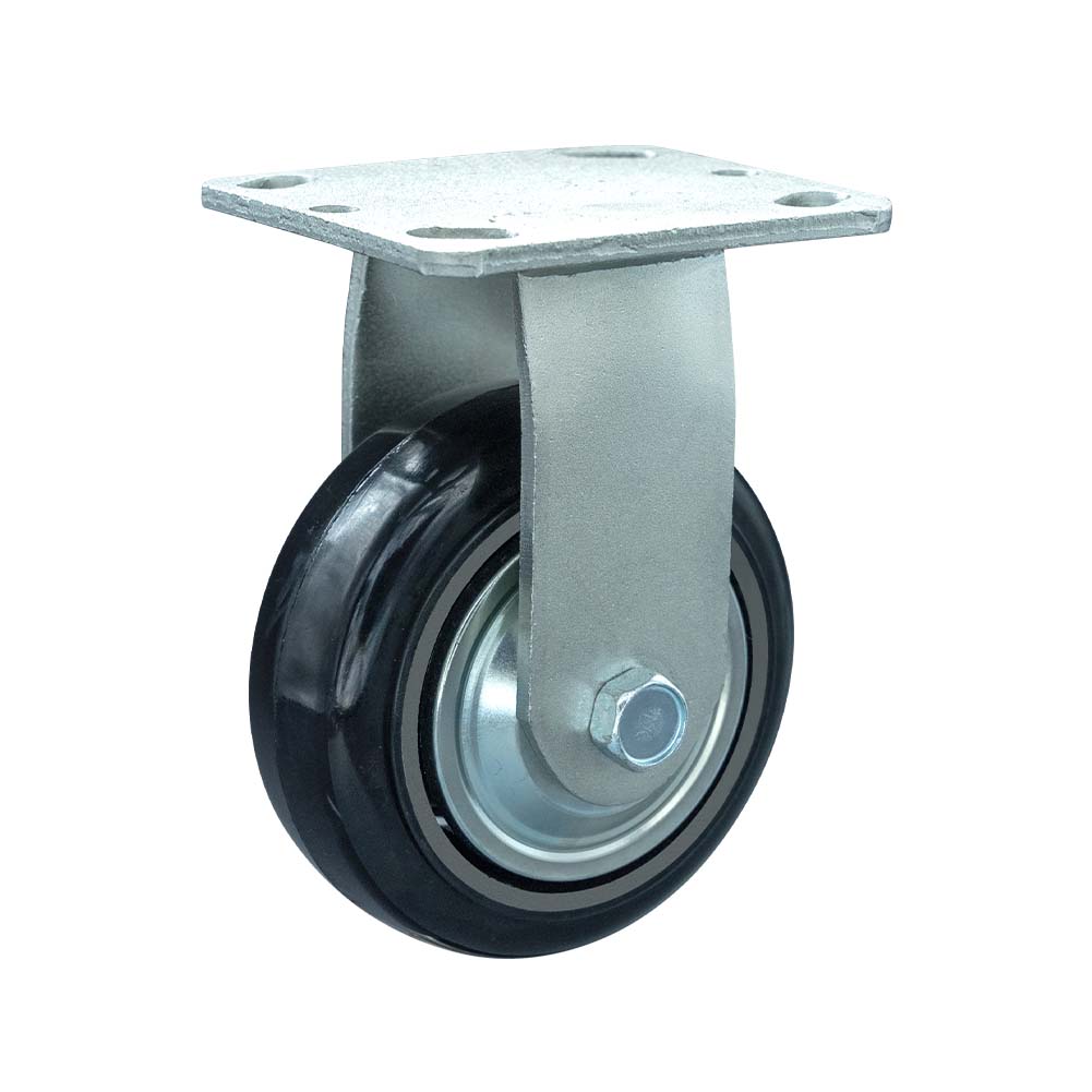 Heavy-duty Iron Core Rubber Tread Rigid Caster(DS40 Series)