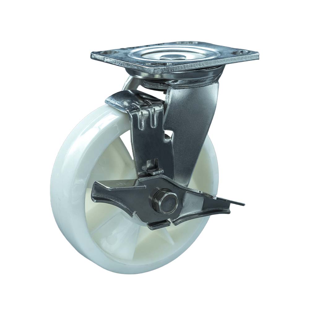  304 Stainless Steel  Heavy Duty Nylon Side Brake Caster (DS-40 Series)