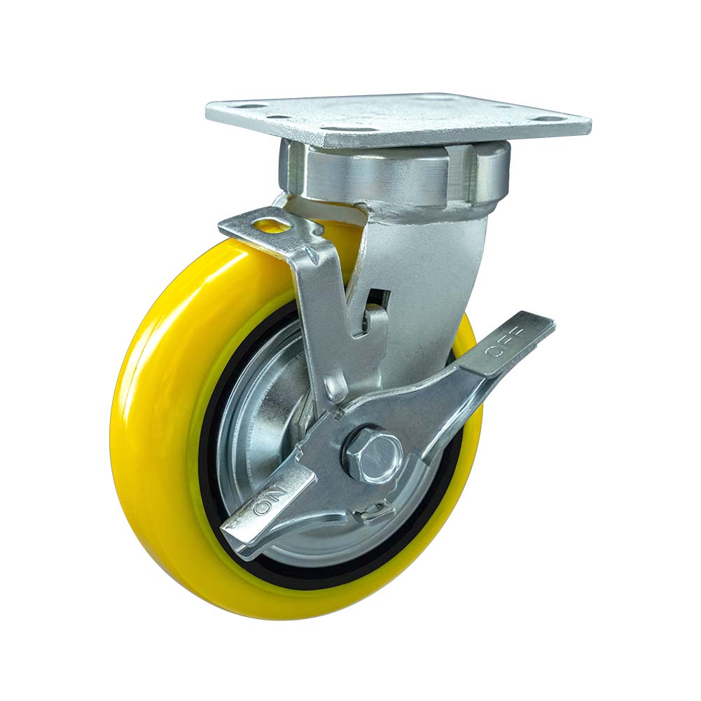 Heavy Duty Iron Core Heavy Polyurethane Tread Swivel Brake Caster(DS-46 Series)